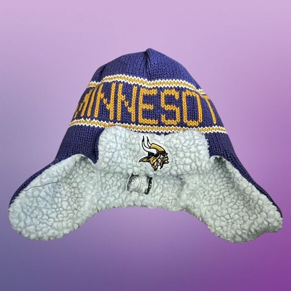 47’ Brand MN Vikings Sherpa Ear Flap Hat One Size - Picture 1 of 3